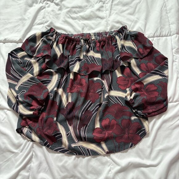 Ann Taylor Tops - Ann Taylor Women Size XS Floral Off Shoulder Top Blouse Officechic Business City